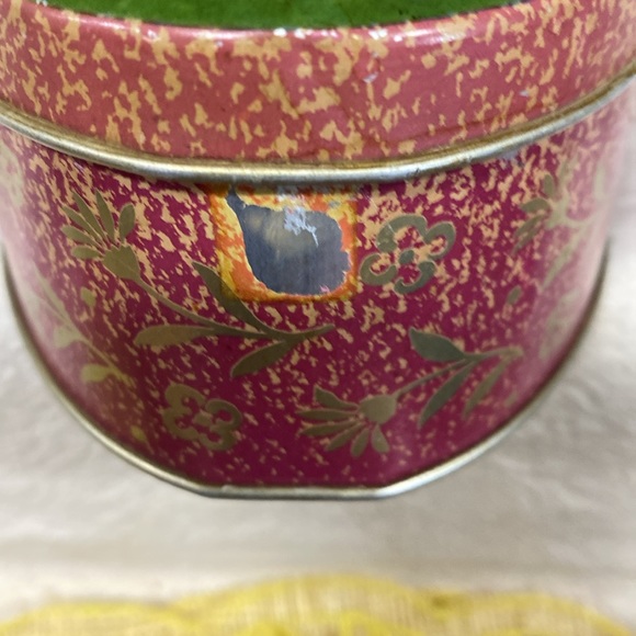 Vintage Easter Egg Candy Tin Pink Litho Chicks Hatching England Metal Box Co - Picture 3 of 7